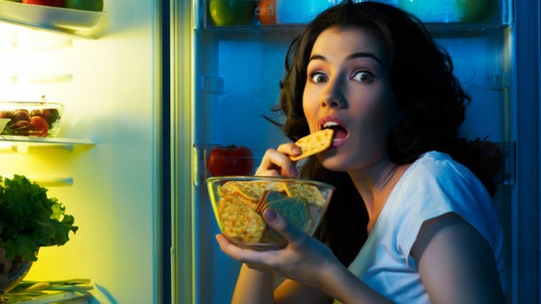 Woman eating a snack